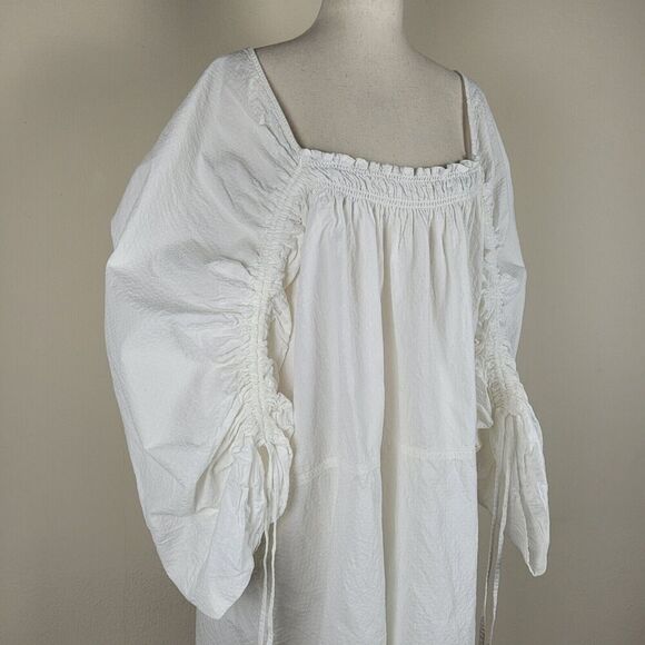Free People Top Large White Brynn Tunic Peasant Cottagecore Hippie Babydoll - Picture 6 of 10